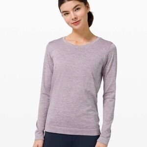 NWT, Lululemon Swiftly Relaxed Long Sleeve Dapple Dot Slate / Fuchs Multi, Sz 4